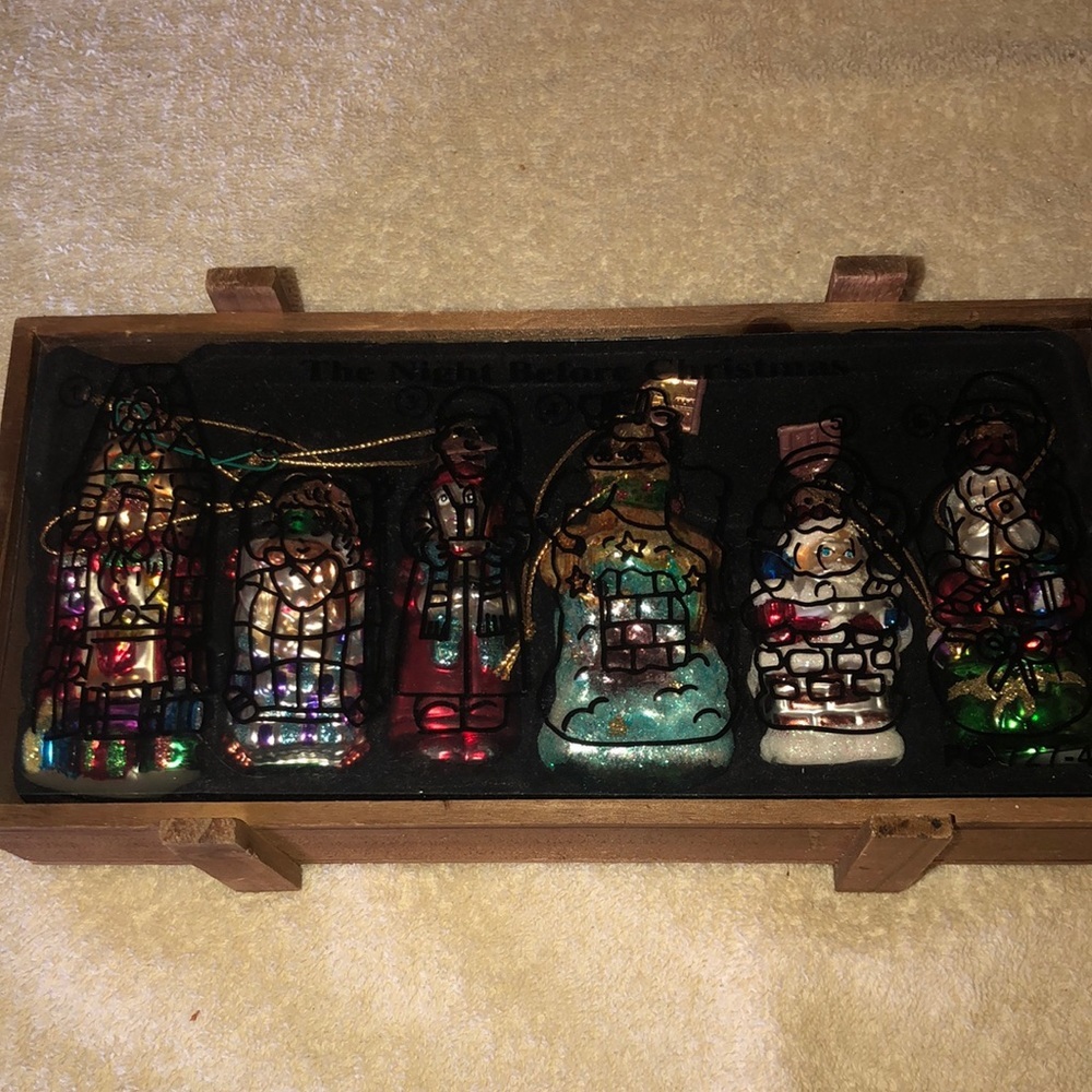 2004 Thomas Pacconi Classic The Night Before Christmas Set of 6 Glass Ornaments